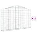 vidaXL Oblúkové gabionové koše 10 ks 200x30x120/140 cm pozink. železo