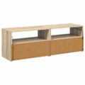 vidaXL TV skrinky s LED svetlami 2 ks biele a dub sonoma 60x35x40 cm