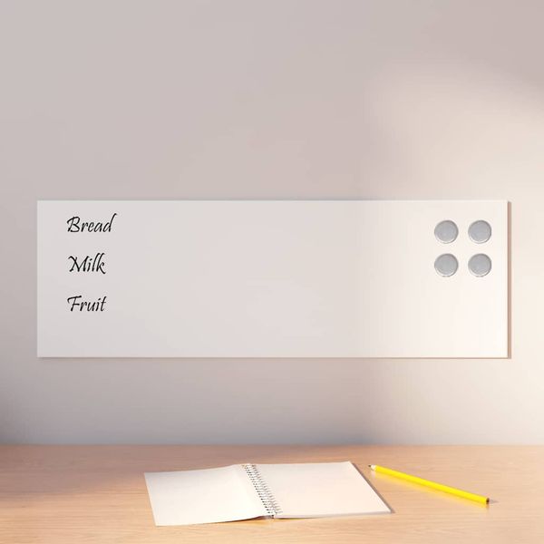 vidaXL Nástenná magnetická tabuľa biela 60x20 cm tvrdené sklo