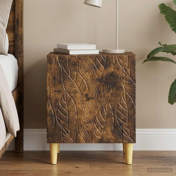 vidaXL Nočný stolík Dymový dub 43 x 34,5 x 50 cm Kompozitné drevo