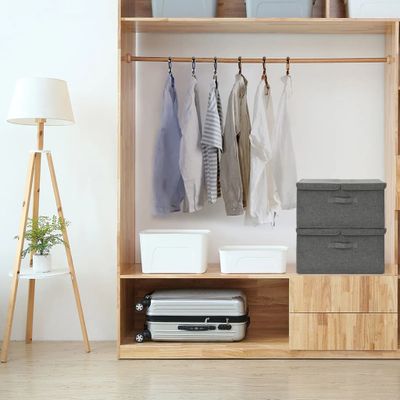 vidaXL Úložné boxy 2 ks látkové 50x30x25 cm antracitové