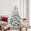 vidaXL Umelý vianočný stromček s 300 LED-i Biela 180 cm PE a PVC