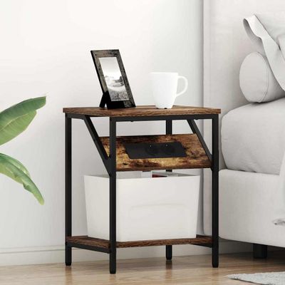 vidaXL Nočný stolík 2 pcs Dymová dub 38 x 30 x 48 cm Kompozitné drevo