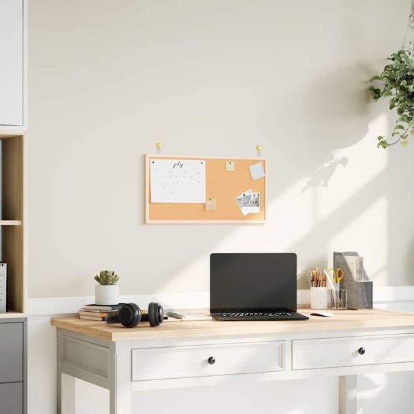 vidaXL Korková tabuľa s rámom z masívneho borovicového dreva 60x30 cm