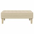 vidaXL lavička s vankúšom Krémová 113 x 57 x 39 cm látka