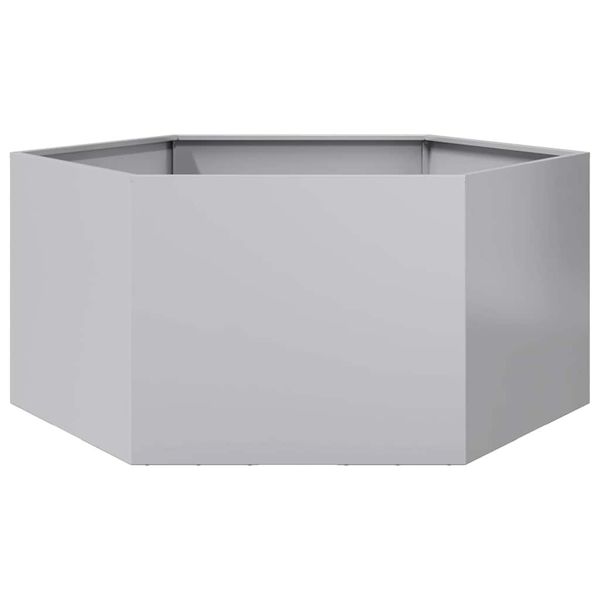 vidaXL Záhradný kvetináč šesťhran 104x90x45 cm, pozinkovaná oceľ