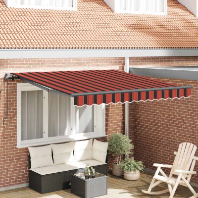 vidaXL Sklopná markíza oranžová a hnedá 300 x 250 cm