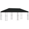 vidaXL Záhradný altánok 6 x 3 m Čierna Polyester a oceľ 190 gsm
