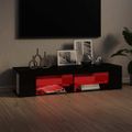 vidaXL TV skrinka s LED svetlami lesklá čierna 135x39x30 cm