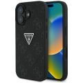 Guess Hardcase PU Grained Hot Stamp 4G Triangle Metal Puzdro pre iPhone 16 6,1" Čierna
