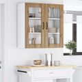 vidaXL Nástenný sklenený kabinet LUCCA Dub artisan 80 x 31 x 80 cm
