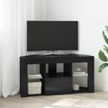 vidaXL Rohový LED TV kabinet 100 x 40 x 50 cm Čierna Kompozitné drevo