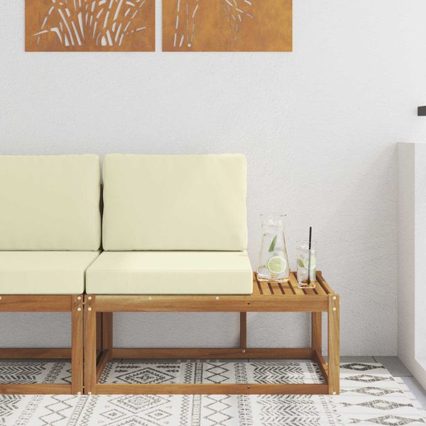 vidaXL Vonkajšia koncová pohovka s vankúšom Prírodná 91 x 63 x 73 cm