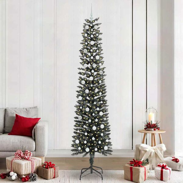 vidaXL Umelý vianočný stromček Zelená 240 cm PVC, plast a oceľ
