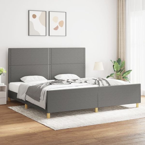 vidaXL Posteľ bez matraca tmavosivá 200x200 cm látka