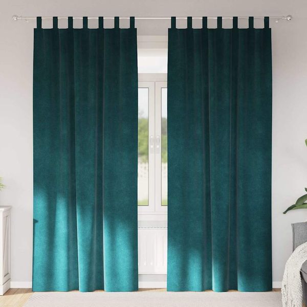 vidaXL Zatemňovacie závesy 2 pcs Tmavozelená 140 x 225 cm Zamat