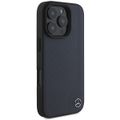 Puzdro Mercedes pre iPhone 16 Pro Max 6,9" MEHMP16X23RBGVV Hardcase MB imitácia dreva Koža MagSafe tmavomodrá