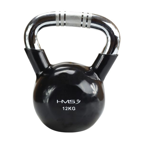 Kettlebell s chrómovaným úchopom HMS KTC12, 12 kg, čierny