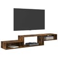 vidaXL Nástenný TV kabinet Nástenná montáž Dymový dub 150 x 28 x 26 cm