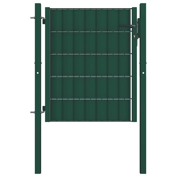 vidaXL Plotová brána PVC a oceľ 100x81 cm zelená