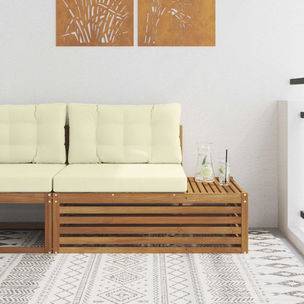 vidaXL Vonkajšia koncová pohovka s vankúšom Prírodná 115 x 83 x 73 cm