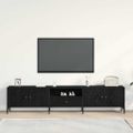 vidaXL TV skrinka 200 x 25 x 44 cm Čierny dub Kompozitné drevo