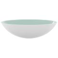 vidaXL Umývadlo sklo 50x37x14 cm biele