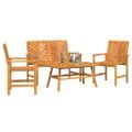 vidaXL Záhradný lounge set 4 ks Hnedá Pevné akáciové drevo