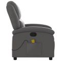 vidaXL Masážne sklápacie kreslo sivé pravá koža