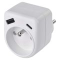 Zásuvka EMOS P0074 rozbočovacia 1×, 1×USB-A+1×USB-C, biela