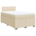 vidaXL Boxspring posteľ s matracom krémová 120x190 cm látka