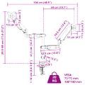 vidaXL Rameno na dva monitory pre max 27 palcov pružinu obrazovky 20kg