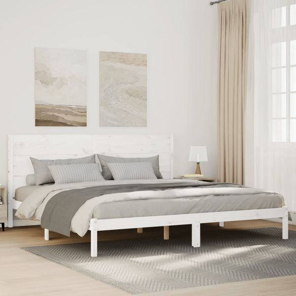 vidaXL Extra dlhá posteľ bez matraca biela 180x210 cm masívne drevo