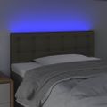 vidaXL Čelo postele s LED sivohnedé 100x5x78/88 cm látka