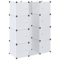 vidaXL Modulárna skrinka s 9 priečinkami 109x36,5x143 cm, biela