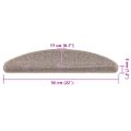vidaXL Schodové rohože 15 ks 56x17x3 cm tmavobéžové polkruhové