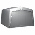 vidaXL Úložný stan 370x370 cm oceľový sivý