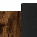 vidaXL Posteľný rám s čelom a LED svetlami dymový dub 90x200 cm