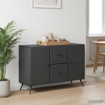 vidaXL Servírovacia skriňa Čierna 89 x 34,5 x 60 cm Kompozitné drevo