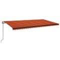 vidaXL Automatická zaťahovacia markíza 600x300 cm oranžová a hnedá