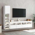 vidaXL 4-dielne TV nástenné skrinky s LED biele kompozitné drevo