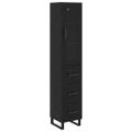 vidaXL Highboard Čierny dub 34,5 x 34 x 180 cm Kompozitné drevo