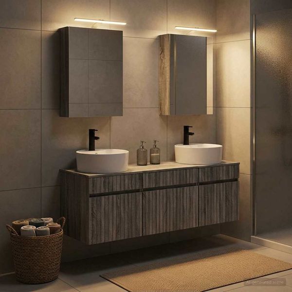 vidaXL Set kabinetov do kúpeľne 5 pcs Sivý Sonoma 50 x 14,5 x 70 cm