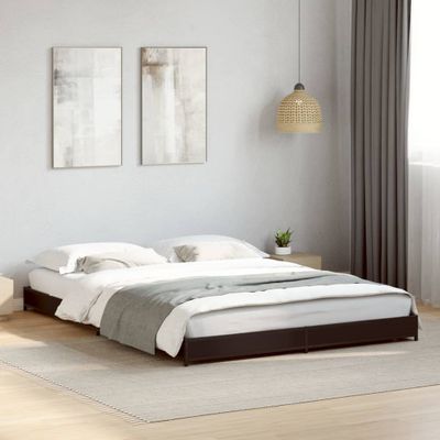 vidaXL Rám postele čierny 135x190 cm kompozitné drevo a kov