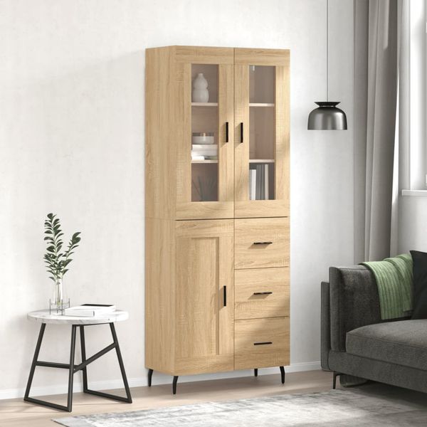 vidaXL Vysoká skrinka dub sonoma 69,5x34x180 cm spracované drevo