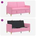 vidaXL Sofa s úložným priestorom Ružová 152 x 78 x 87 cm Polyester