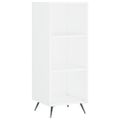 vidaXL Vysoká skrinka lesklá biela 34,5x32,5x180 cm spracované drevo