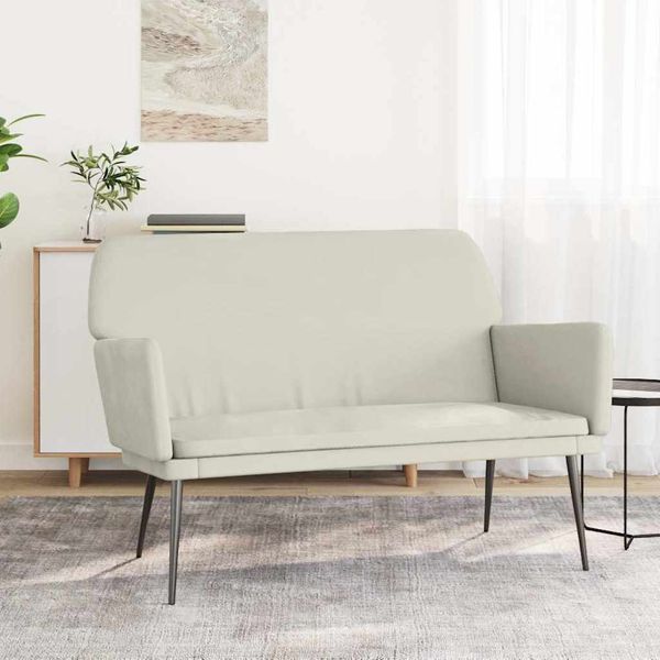 vidaXL Lavička krémová 108x79x79 cm zamat