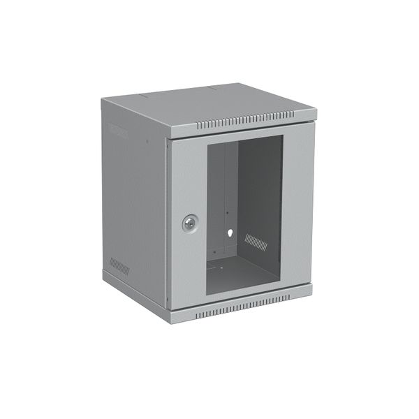Nástenný rozvádzač 10" 6U RAL 7035 sklenené dvere LC-10-6-11-G
