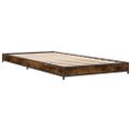 vidaXL Posteľný rám dymový dub 90x200 cm kompozitné drevo a kov